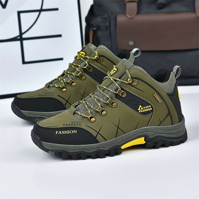 Four Seasons Leisure Mountaineering Shoes - Non slip Comfortable Outdoor Shoes, Lace up Design and Breathable Me sh ing