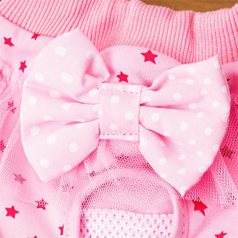 Adorable Cartoon Design Pet Sanitary Panty with Lace and Bow for Small Dogs - Multipurpose Menstrual Diaper