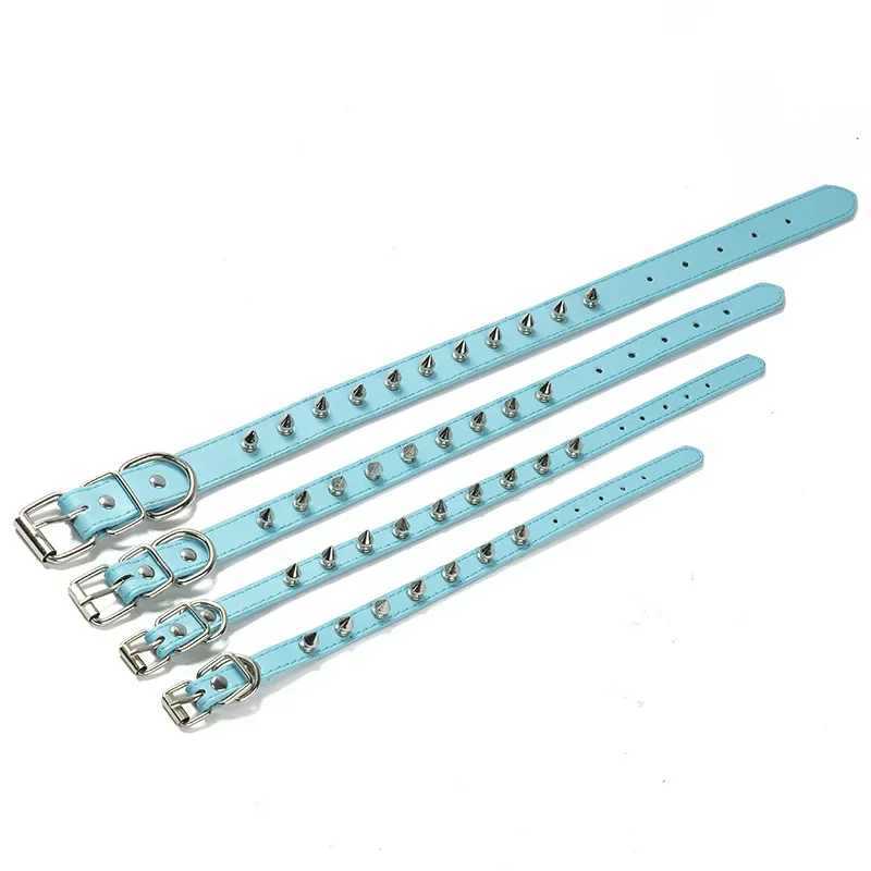 Harp Spiked Studded Leather Dog Collars Pu For Small Medium Large Dogs Pet Collar Rivets Anti-Bite Pet Products Neck Strap W250219