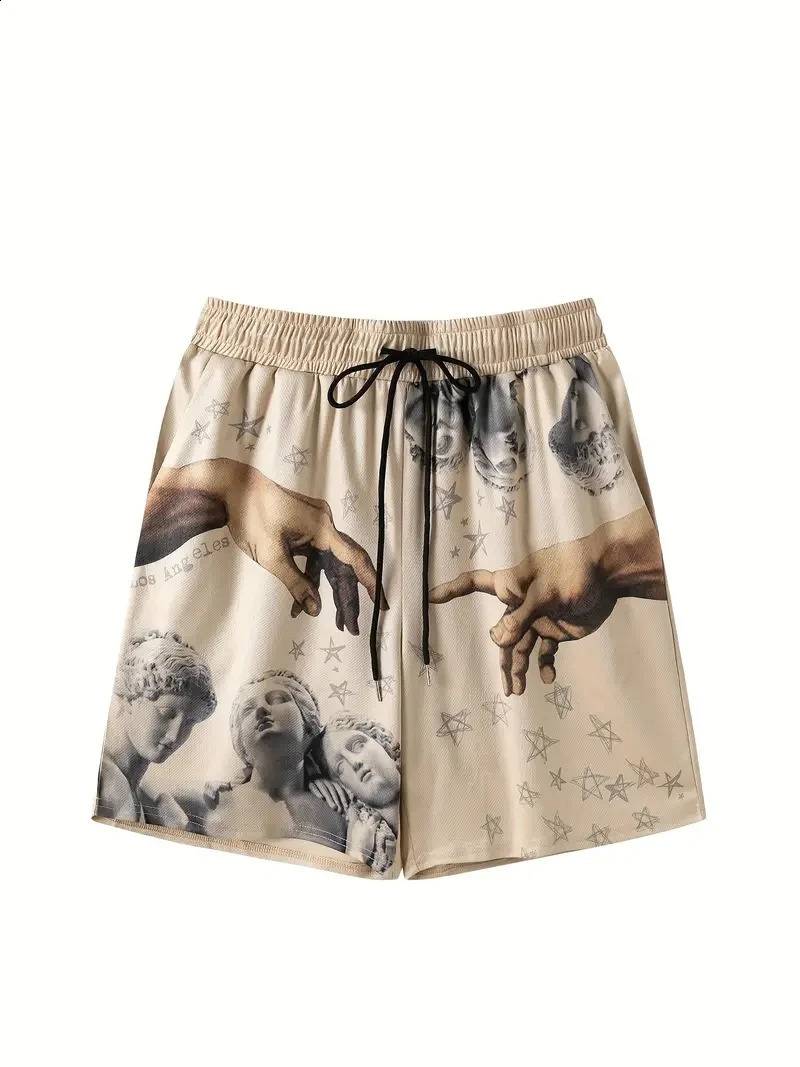 Mens Beach Pants Peace Redemption 3D Printed Shorts Summer Breathable Fitness Street for Men Clothing 250217