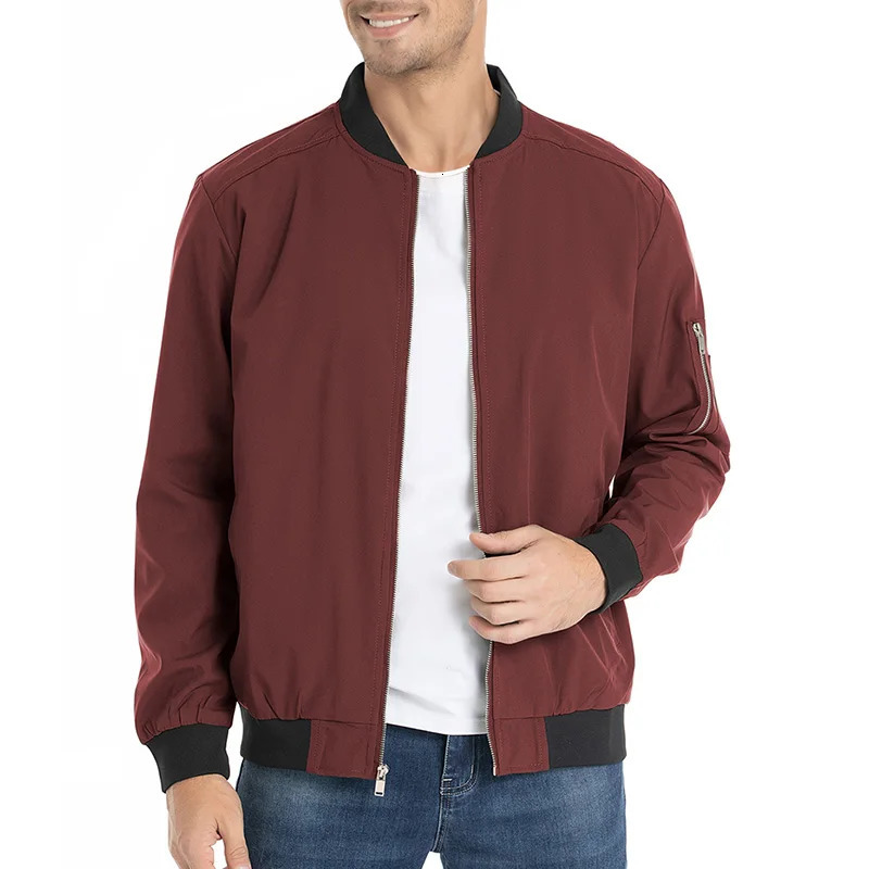 Autumn Lightweight Bomber Jacket Men Spring Casual Varsity Baseball Coat Fashion Pilot Sport Track USA Size 250218