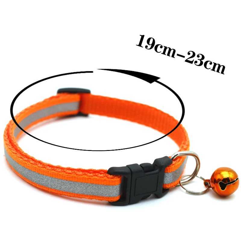 Cost-Effective Adjustable Snap-On Cat Collar With Bells Reflective Sturdy Nylon Collar For Kittens Cat Pet Supplies Cat NecklaceXJ250218