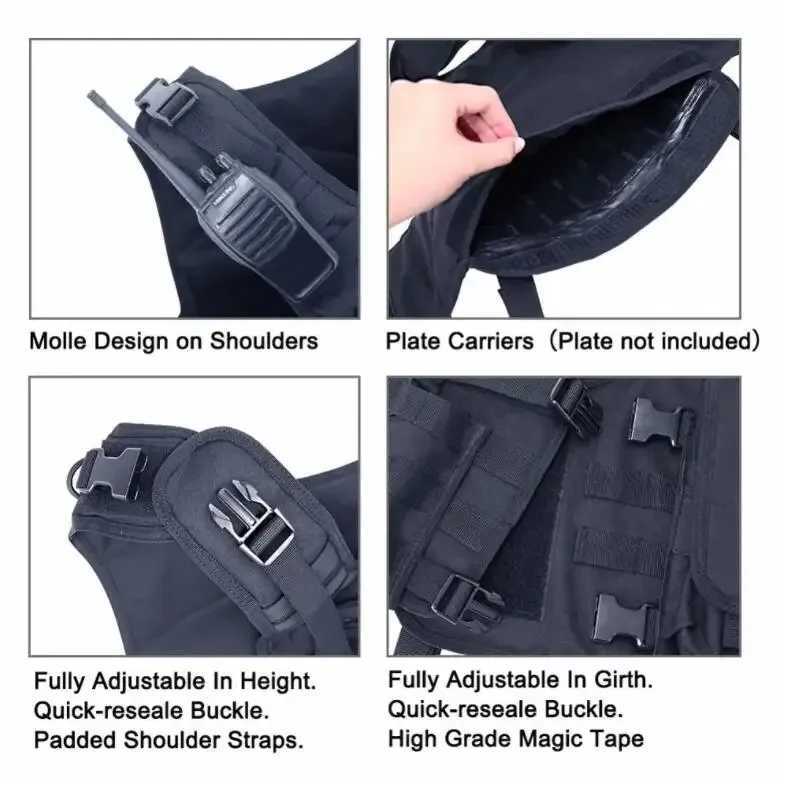 Tactical Airsoft Vest Upgrade Adjustable Modular Paintball Vest Outdoor Fit AdultXJ250219