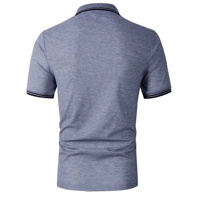 Mens Summer Casual Short Sleeve Solid Color Polo Shirt 100 Polyester Quick Drying Top Business Golf 250219