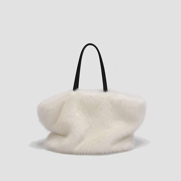 New Women Shoulder Totes Handbag Brand Party Ladies Natural Mink Fur Hand Bags Designer Evening Bag