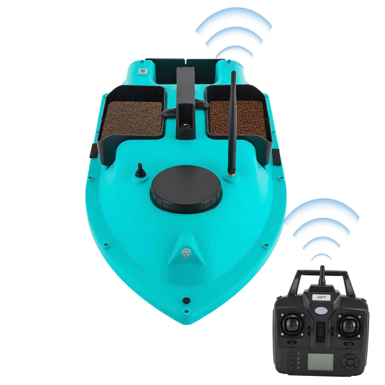 600m Fishing Bait Boat GPS Remote Control 90min Standby Lithium Battery Blue 250218