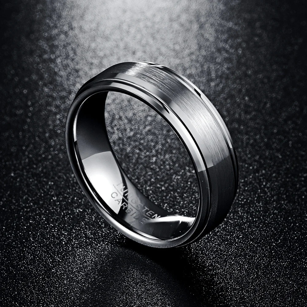 NUNCAD Fashion Simple Mens 7mm Tungsten Carbide Ring Matte Finish Wedding Engagement Band Size 6 to 14 T022R 250218