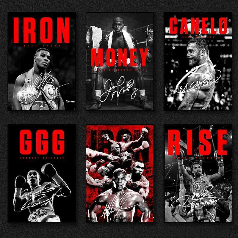 Black and white boxing legend poster and print Mike Tyson Motivational Qoute Canvas Painting for Off He Wall Art Decor Y250218