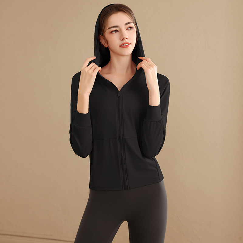 Ddmyoutdoor China Loose Hooded Sports Jacket With Women Zipper Cardigan Slimming Fitness Top For Running Versatile Training Yoga Clothes Long Sleeves 