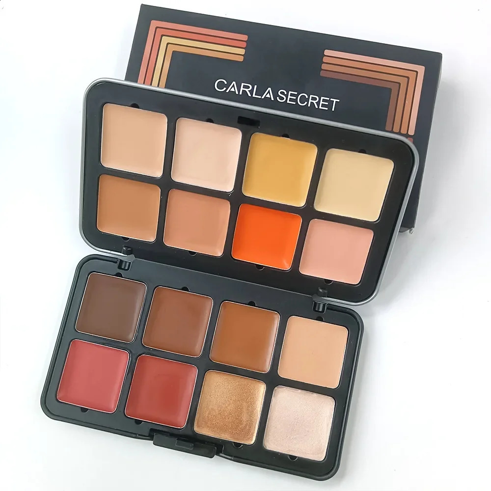 16-Color Iron Box Concealer Plate Natural Non-Stuck Powder Multi-Purpose Matte Highlight Concealer Blush Palette Bronzer 250214