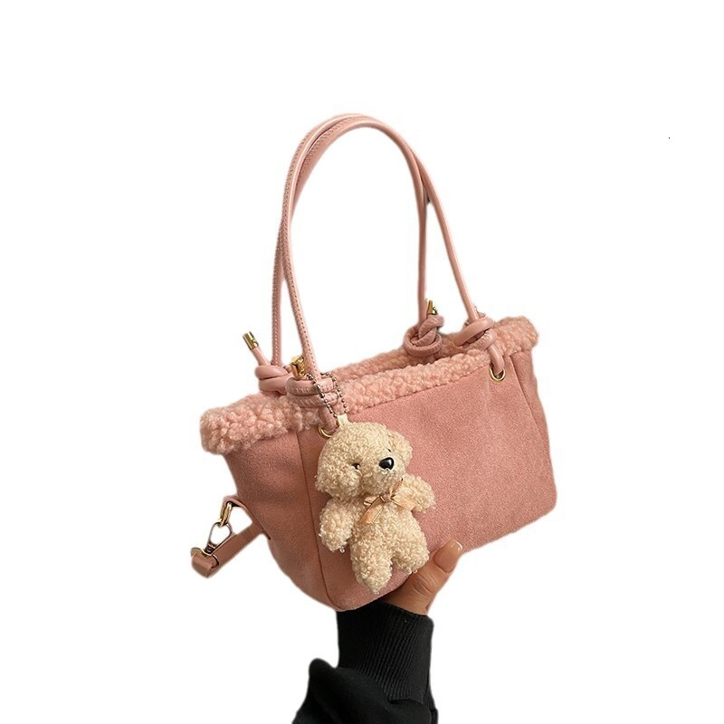 Suede handbag women in autumn and winter 2025, new plush crossbody for leisure, popular bucket bag this year #swissmilitary