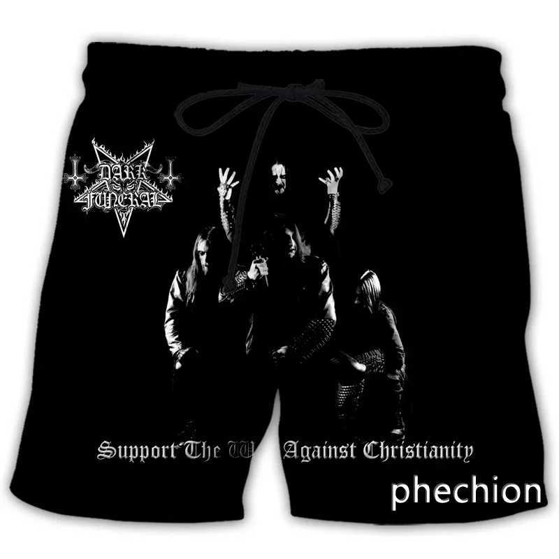 Phechion New Fashion Men Women Dark Funeral With 3D Printed Casual Shorts Novel Street Wear Mens Loose Sports Surfboard Shorts W250219