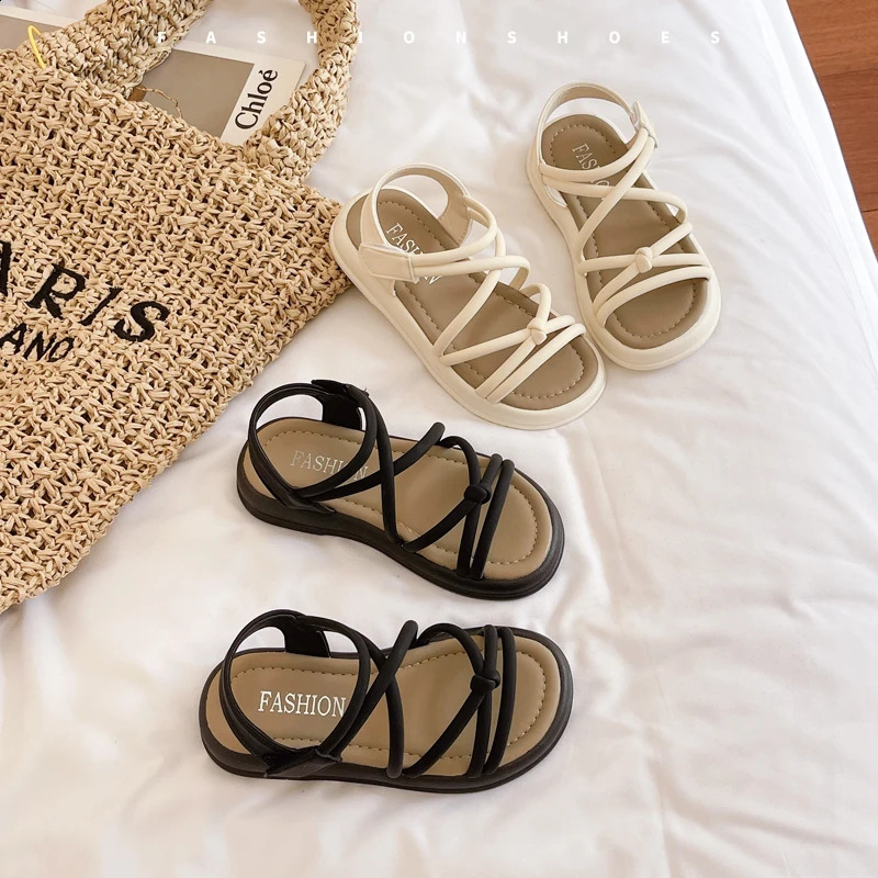 Girls Sandals Kids Sandals for Girls Summer Children Beach Shoes Princess Sweet Gladiator Sandals Open Toes Anti-skid 250219