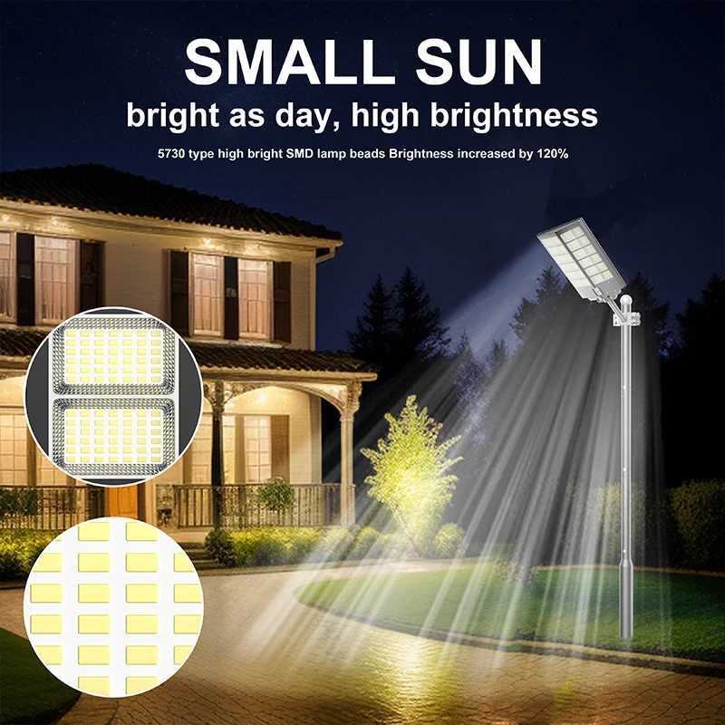 4200W Solar Street Lights Outdoor - 4500K Solar Lights Outdoor Waterproof Dusk to Dawn Commercial Solar Parking Lot Lights with X250218