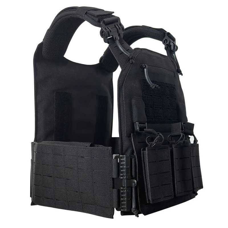 Tactical Vest - Versatile outdoor lightweight vest Hunting Support Adjustable MOLLE vest with three magazine bagsXJ250219