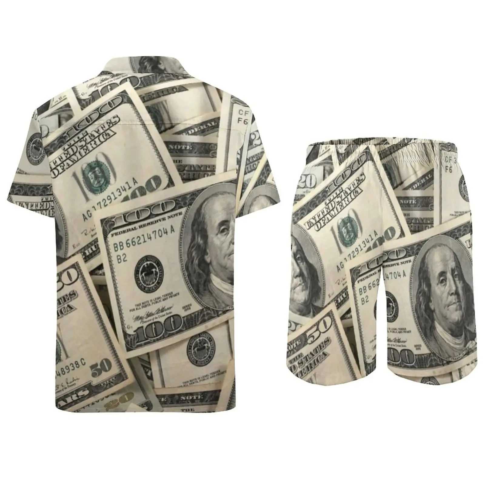 Dollar Shirt Sets 3D Printed Men Casual Fashion Short Sleeves Shirts Oversized Beach Shorts Summer Tops Hawaiian Suits ClothingXJ250218