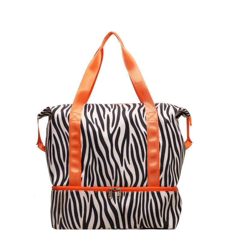 Large capacity travel bag, women's new style printed fashion, lightweight and waterproof hand luggage bag, men's business travel boarding ba