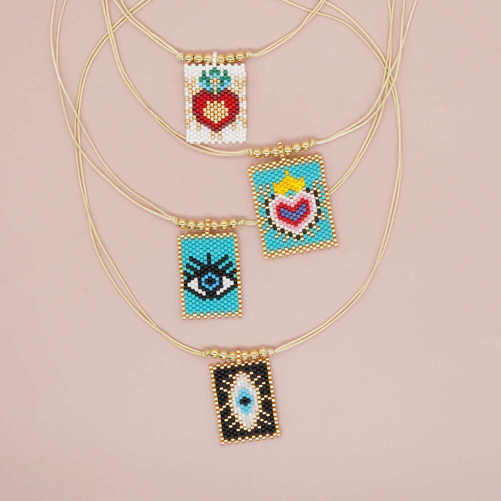 Hot selg copper bead pendant woven rope necklace, fashionable and versatile Bohemian style jewelry necklace