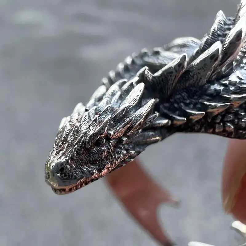 Dragon Rings Gothic Punk Style Pterosaur Wings Opening Adjustable Rings Vintage Jewelry Accessories GiftsXJ250219