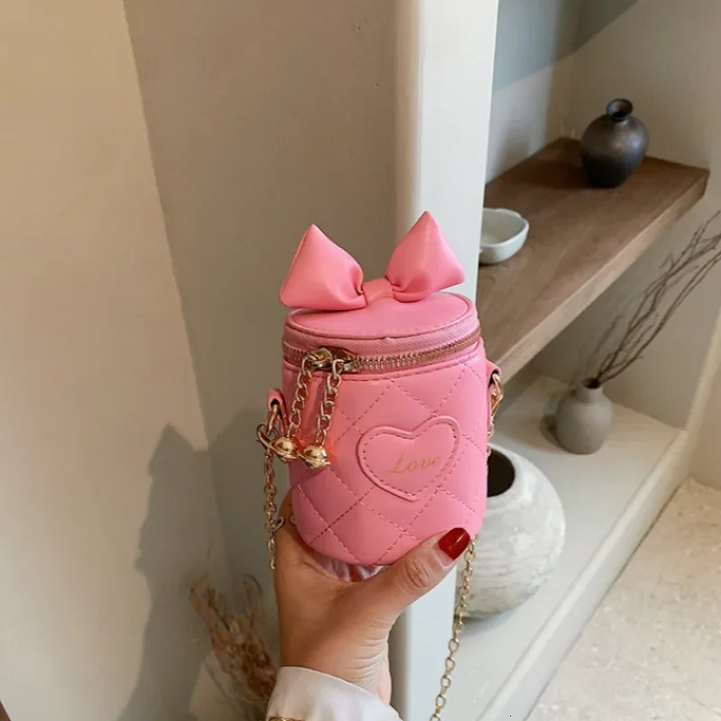 Girl bag wallet and handbag crossbody bag bow PU round shoulder bag fashion mini girl bag childrens bag 250219