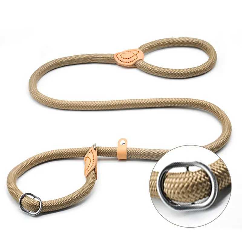 Dog training collar anti riot nylon hand P rope extended thickened unbreakable hand training dog round rope large dog P chainXJ250218