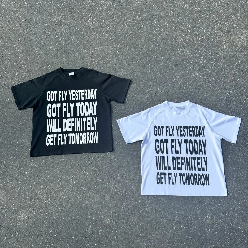 American summer letter print top oversized T-shirt Women Y2k couple short sleeve retro street wear Harajuku casual loose shirt 250214