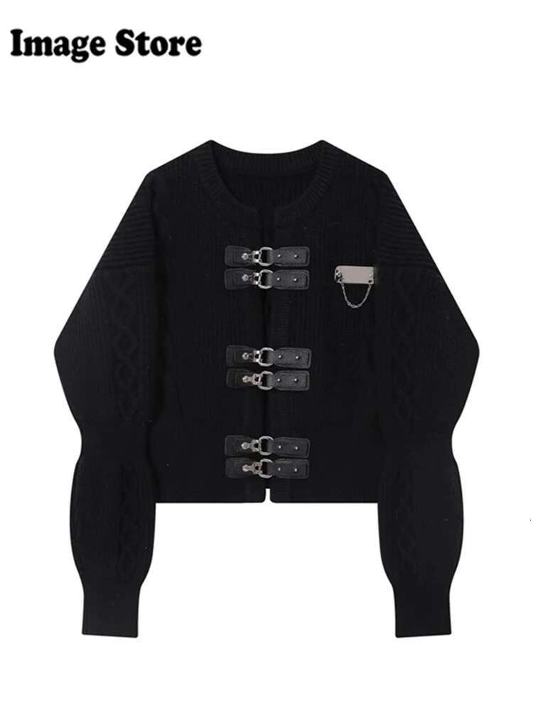 Winter Women Sweater Dark Academia Cardigan Jumper Gob Core Knitwears Designer Japanese Preppy 2000s Aesthetic Y2k Goth New