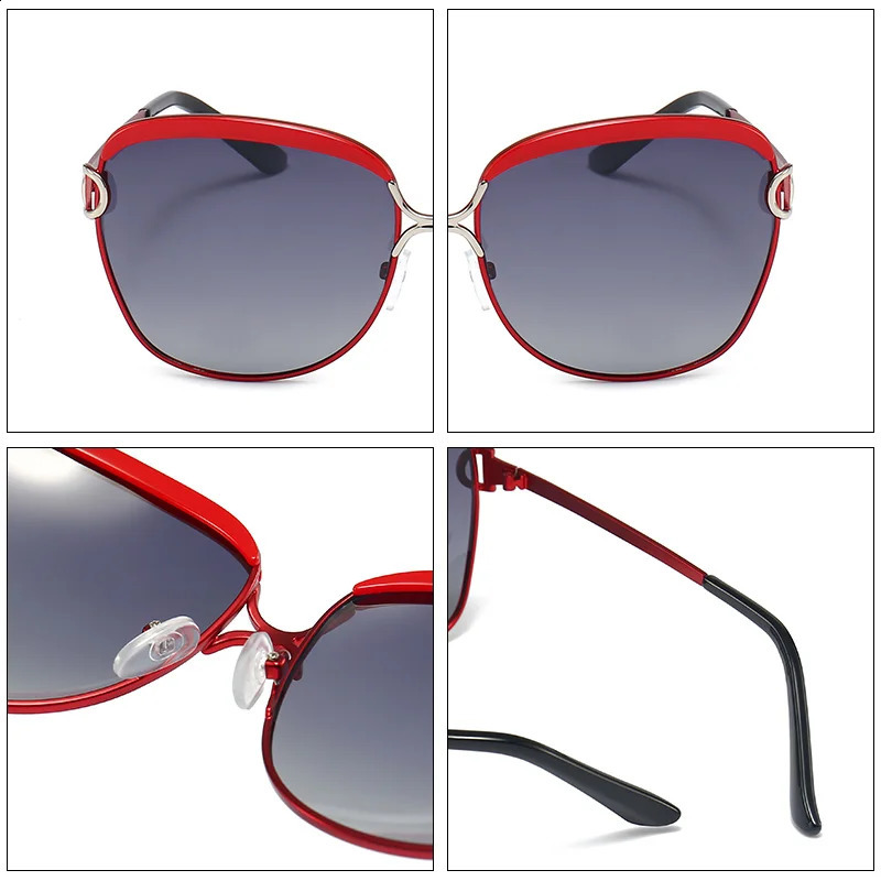 GCV Polarized Ladies Sunglasses Women Gradient Lens Round Sun Glasses Square Oculos Lunette De Soleil Femme 250214