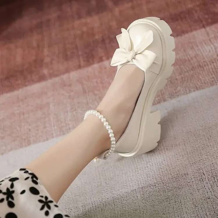 Lolita Japanese Style Mary Jane Women Vintage Shallow High Heels Chunky Platform Shoes Cosplay Female Sandals #ddmykukumalu