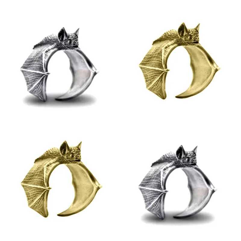1 Piece Women and Men Vintage Animal Bat Open Adjustable Ring Halloween Personality Wing RingXJ250219