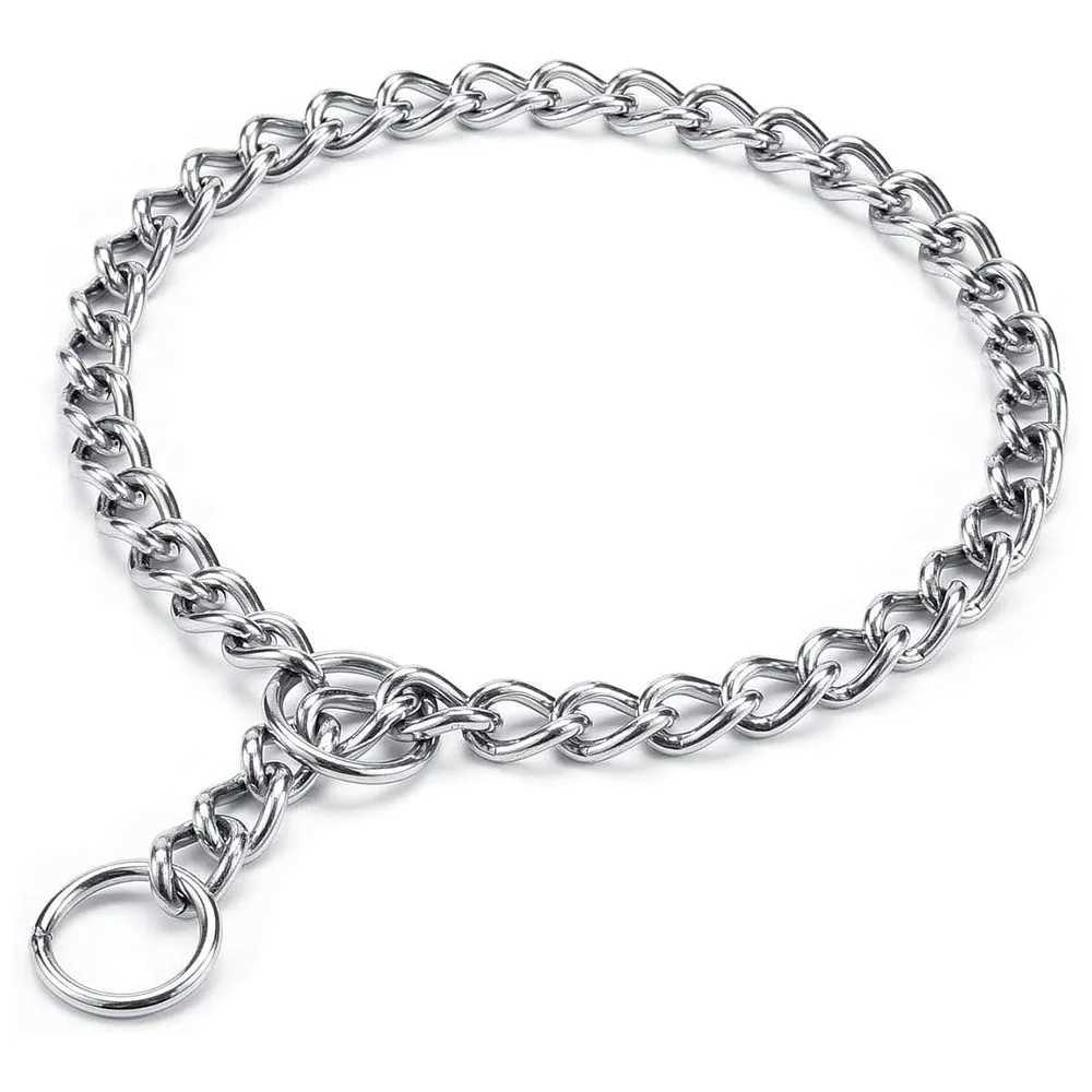 Dog Choke Collar Chew-proof Metal Dog Slip Chain Pinch Collars for Small Medium Large Dogs Training Obedience Pet Chain Collar W250219