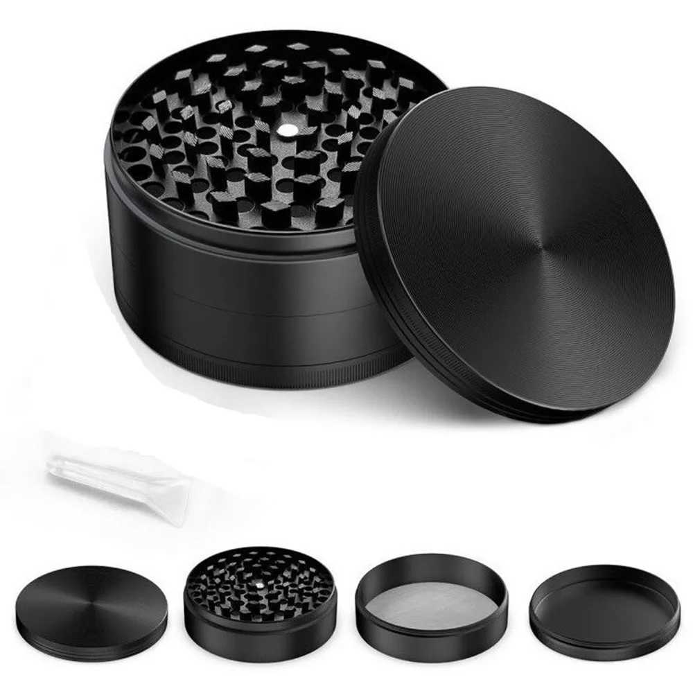 3-inch herb grinder metal tobacco 75mm 4-layer zinc alloy herbs 4-piece accessories large 100MM M250219