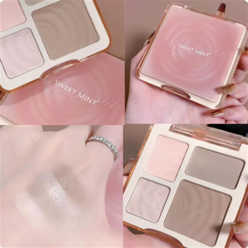 4 Colors Highlighter Bronzers Palette Contour Shading Contouring Face Matte Cosmetics Powder Bronzer Facial Makeup Palette 250214