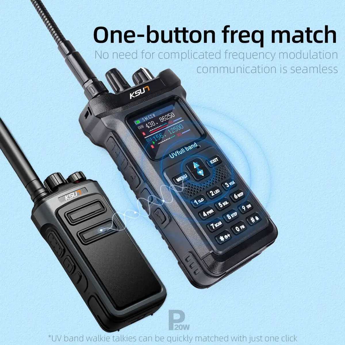 KSUT UV119D 20W High Power Long Range Walkie Talkie VHF UHF Dual Band Ham Radio Flashlight Reverse Charge Intercom Walkie TokieXJ250219
