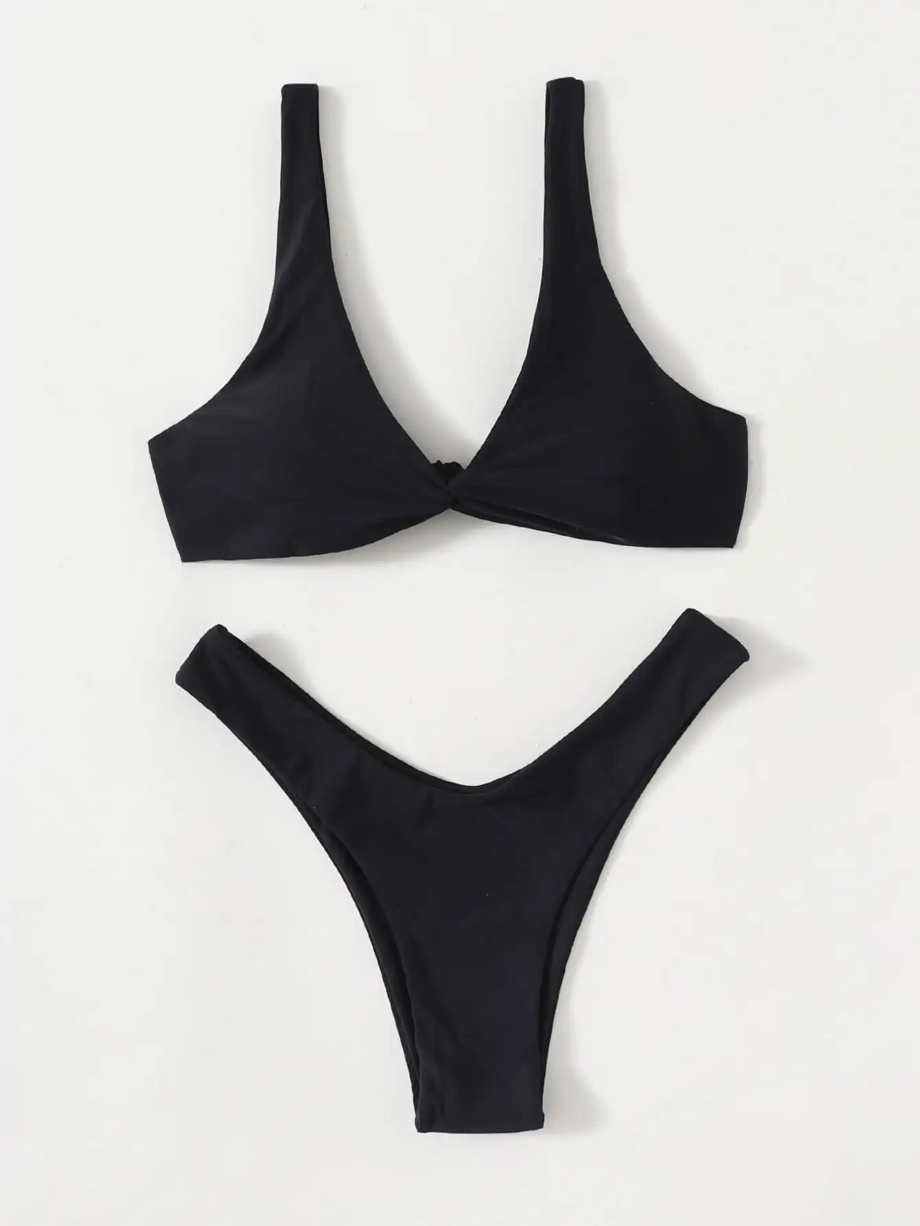 ZTVitality Solid Tie Sexy Bikini Selling Apron Bra High Leg Bandage Push Up Set Brazilian Swimsuit Womens 250219