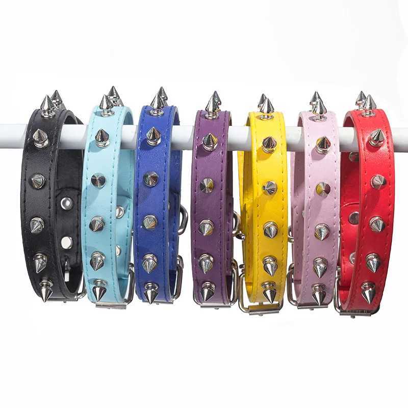 Harp Spiked Studded Leather Dog Collars Pu For Small Medium Large Dogs Pet Collar Rivets Anti-Bite Pet Products Neck StrapXJ250218