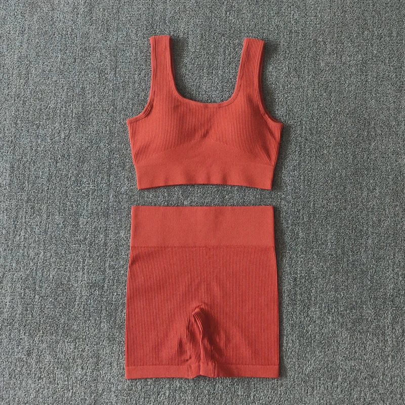 WAREBALL 2PCS Womens Yoga Set Gym Set Sexy Bra Seamless Sports Shorts Running Clothing Gym Clothing Sportswear 250219