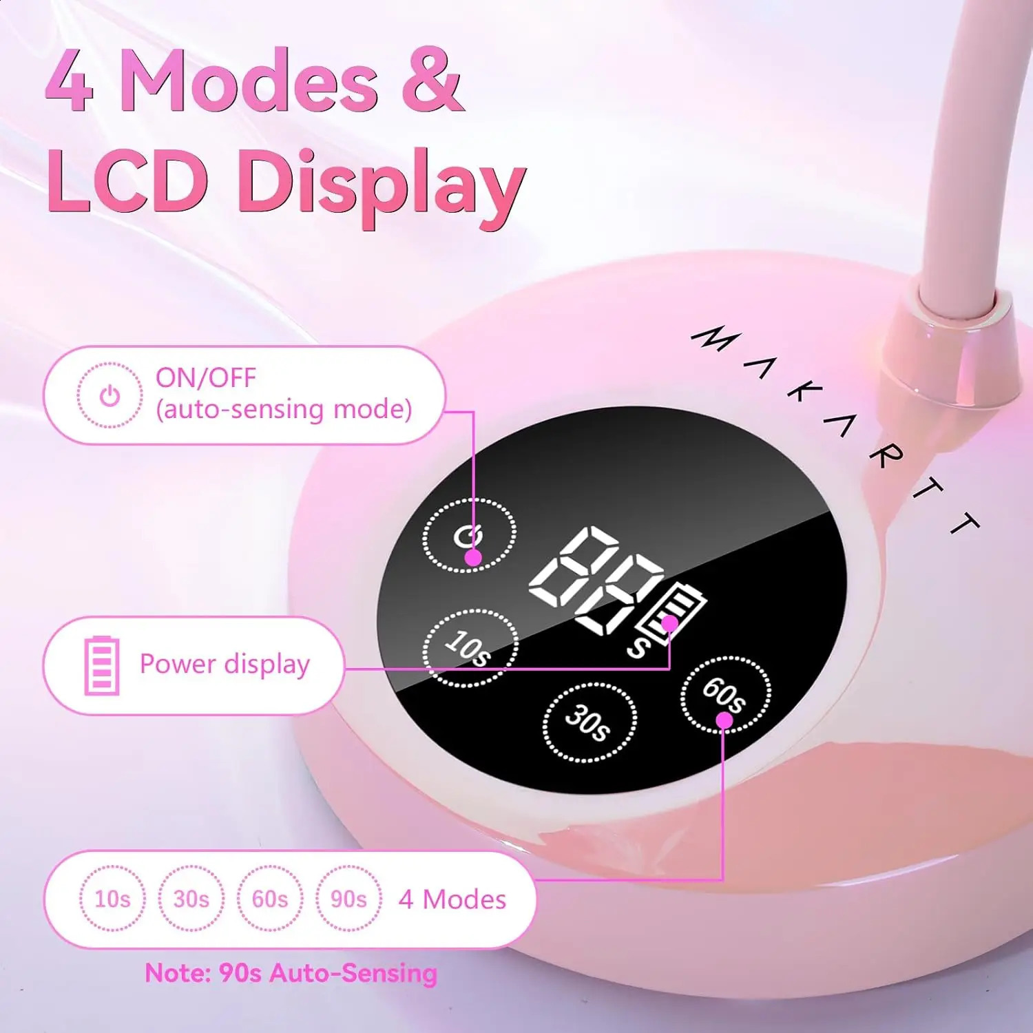 Makartt UV LED Nail Lamp Rechargeable Mini UV Light for Gel Nails Polish Fast Curing Goosenecks UV Lamp 10W Equitment Manicure 250214