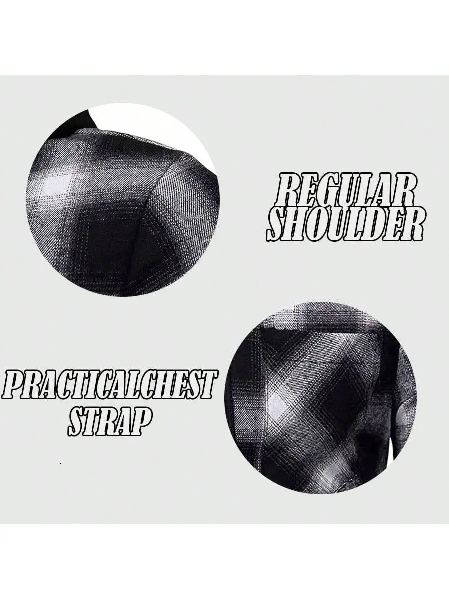 Flannel Hoodies For Men Casual Button Down PlaidLong Sleeve Lightweight Shirts Jackets 250218