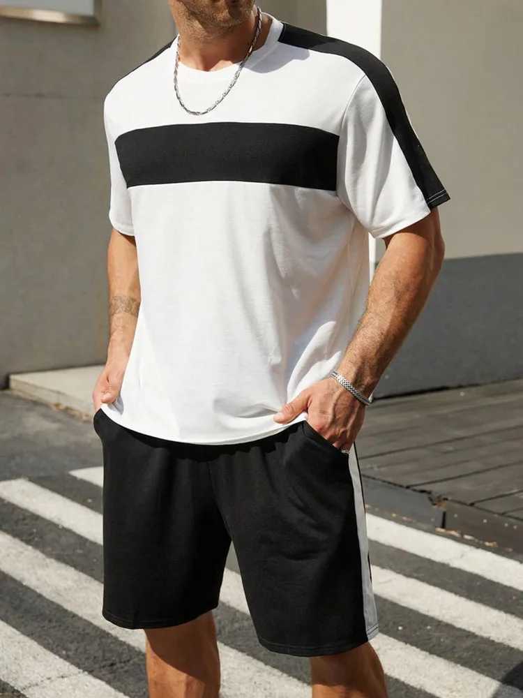 New Summer Vacation Leisure Daily 3D Mens Sports Wear Large Round Neck Short sleeved T-shirt Shorts Set Casual Street ClothingXJ250218