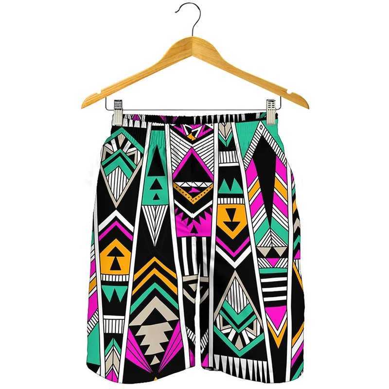Men's Shorts Vintage Tribal Aztec 3D Print Graphic Beach Shorts Men Board Shorts Summer Vacation Swim Trunks Quick Dry Street Short Pants z250219
