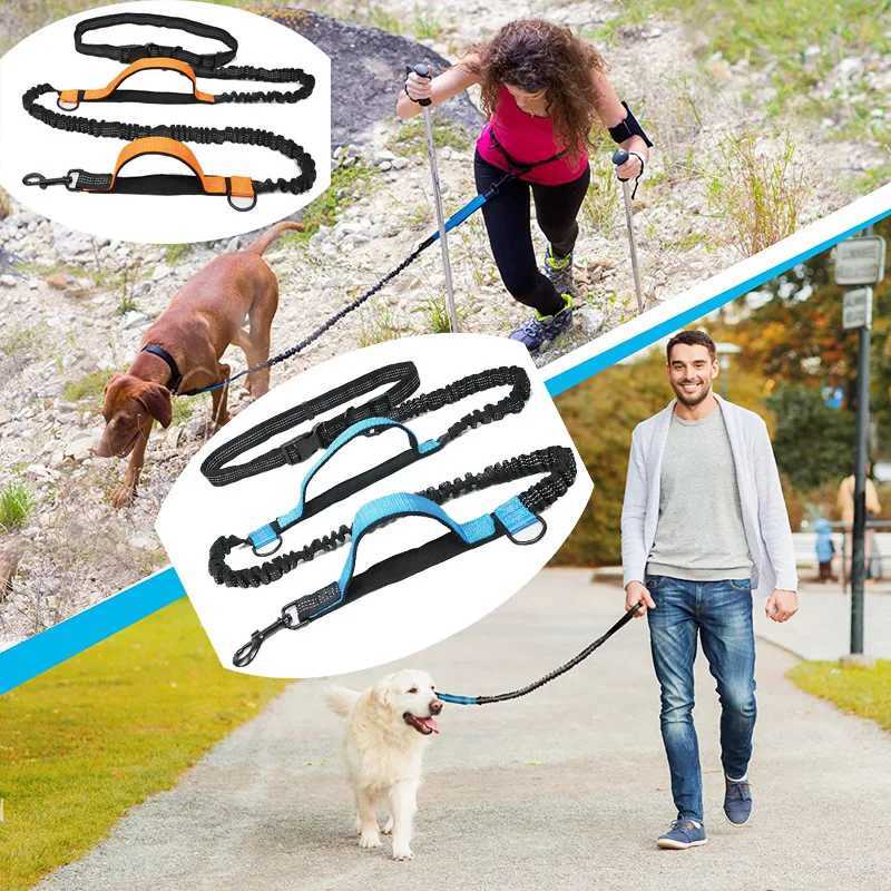 Hand Free Dog Leash for Pet Walking Running Jogging Adjustable Dog leash Waist Belt Chest Strap Traction Rope Dog AccessoriesXJ250218