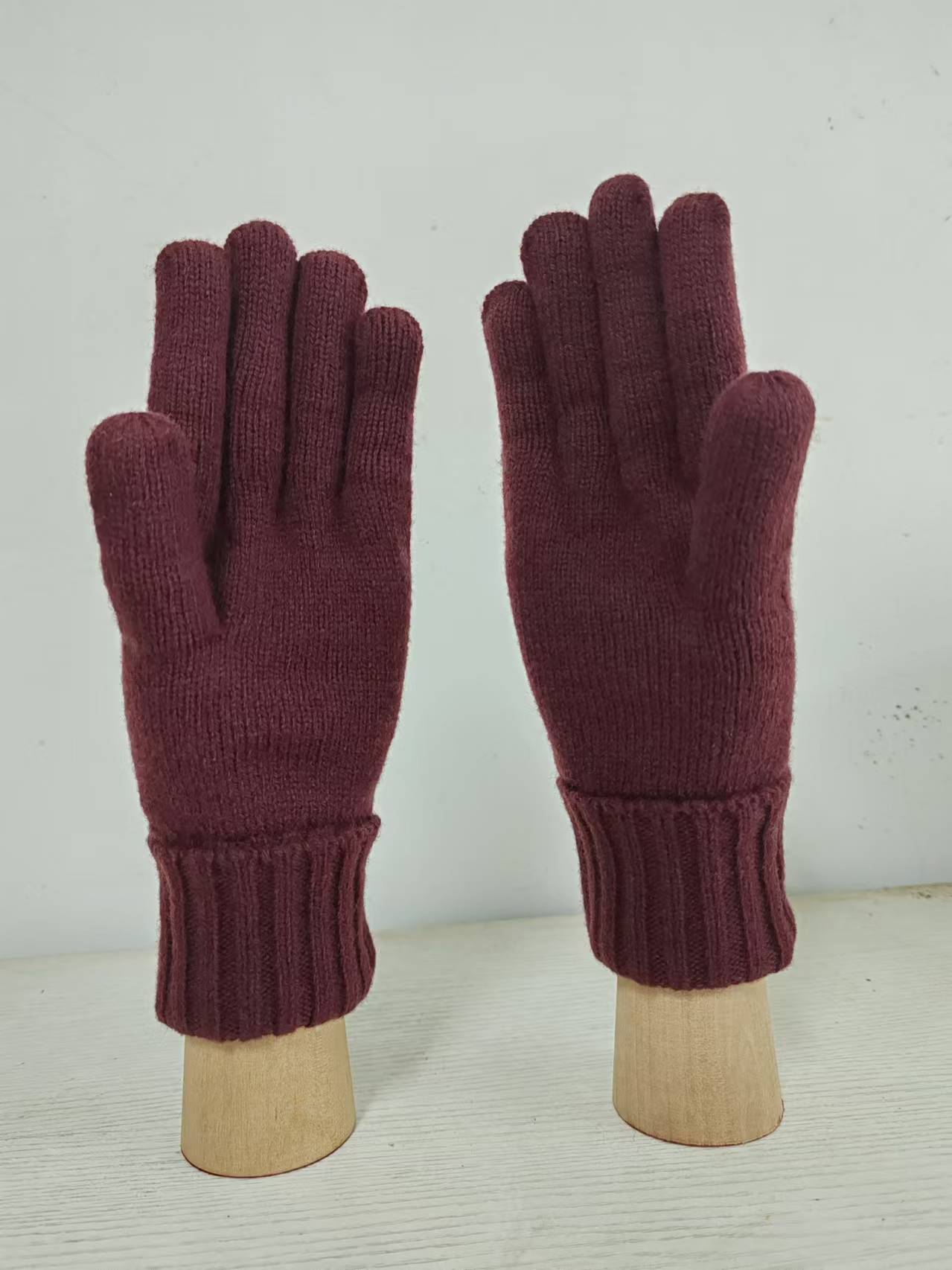 Men's Warm Wool Knitted Five Finger Gloves for Fall & Winter - Model XYS005