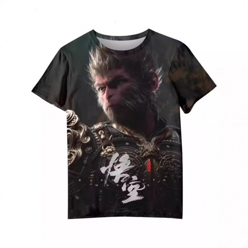 2025 Summer New Trendy Black Myth Wukong Men's Short Sleeve 3D Designer T-shirt Heat Sublimation Men's Casual Fashion Personalized Printed T