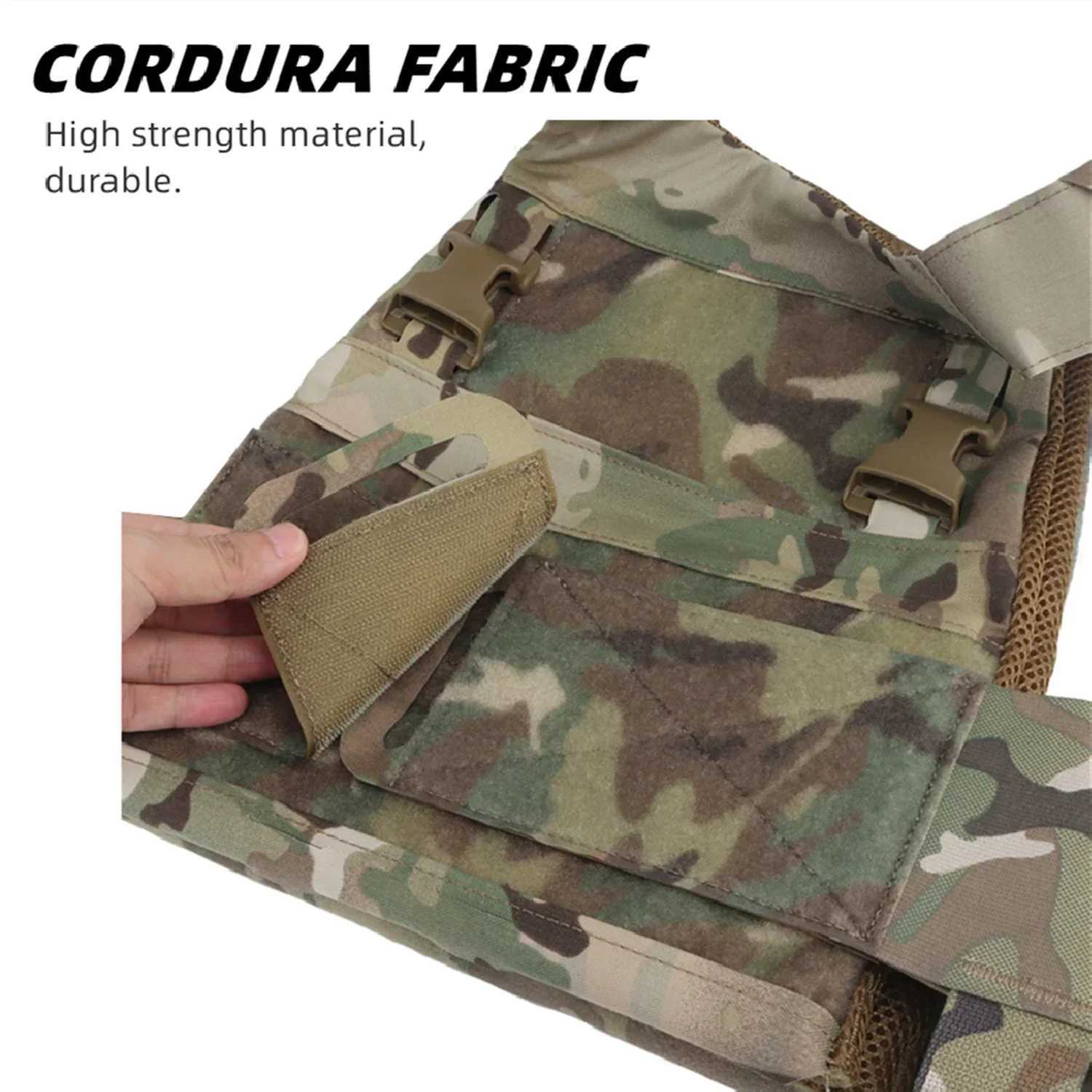 Low Profile MOLLE Plate Carrier Adult with Hook and Loop Cummerbund Security Vest with Side Elastic Holder for Hunting AirsoftXJ250219