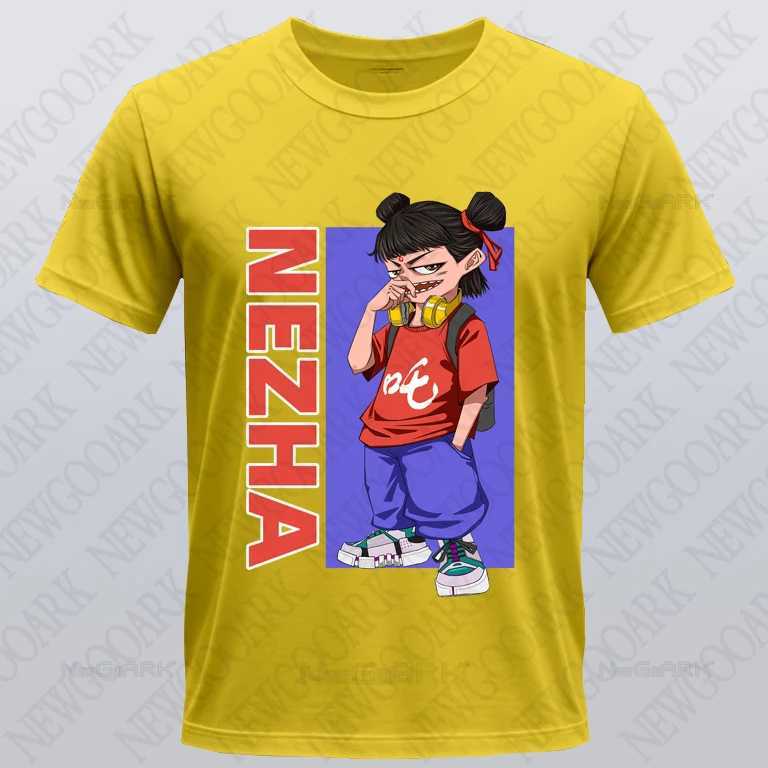 Movie T-shirt Street Version of Nezha and Aobing Printed Graphic Mens and Womens Cotton Casual Shirt Short Sleeve M250218
