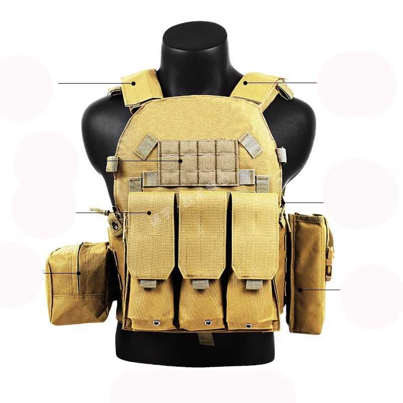 Camouflage Tactical Tank Top Hunting Vest Outdoor Field Combat Equipment Multifunctional Real Person CS Training WaistcoatXJ250219