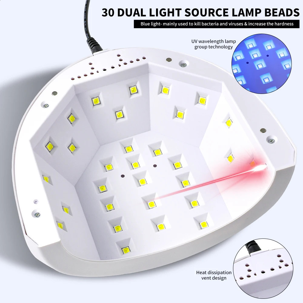 SUN 1s Por UV Nail Dryer Gel Polish Drying Lamp 48W LED 30 Beads Uv Led Lamp Nail Potherapy Machine Tool Nail Art Machine 250214