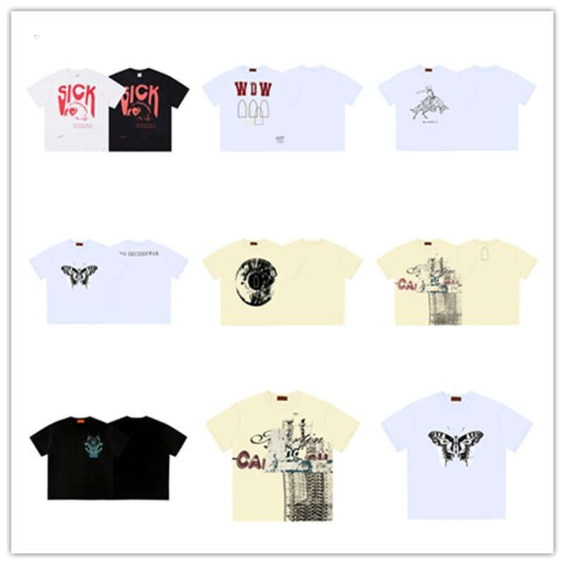 Trendy Who Decisions War Wash Water Printed Loose Men's Short sleeved T-shirt American Top Half Sleeve Summer