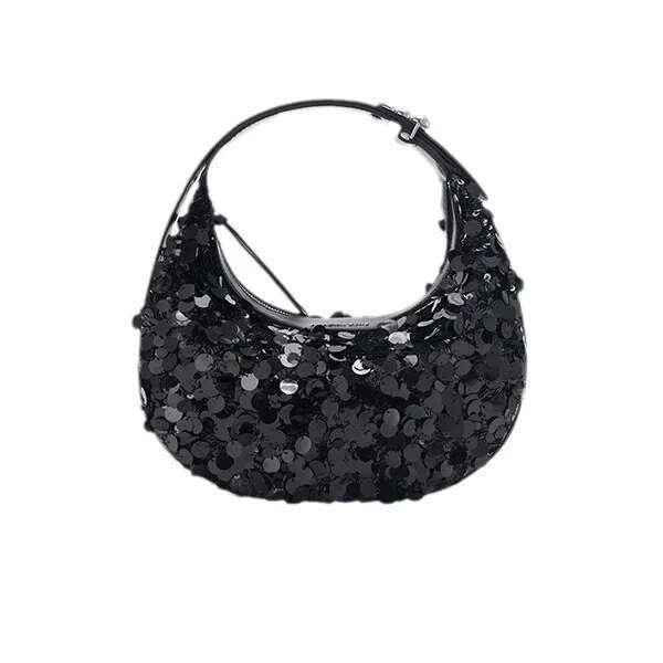 Amazing Song Half-Moon Medium Size Spring Summer New Cow Leather Single Shoulder Underarm Crossbody Moon Horse Tooth Bag